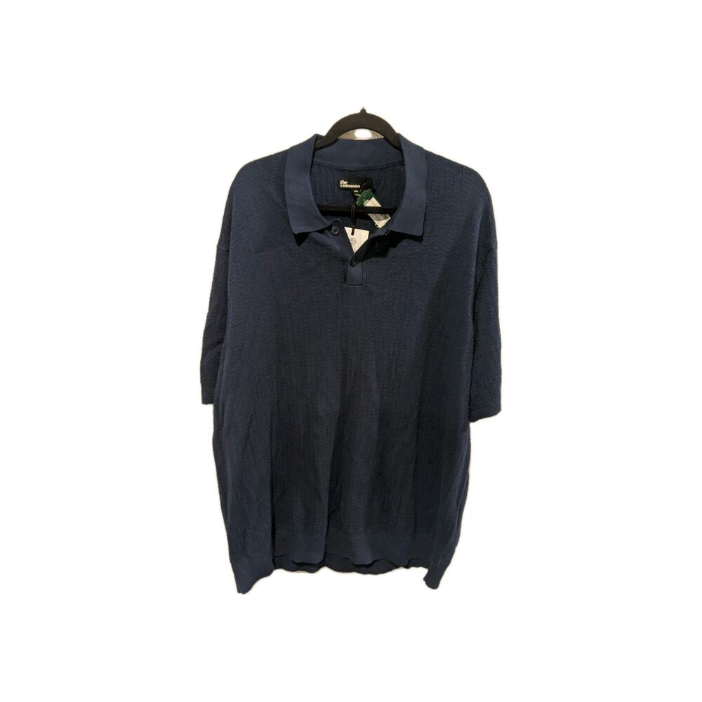 The Commons Men's Navy XXL Jacquard Arrow Collar Sweater Polo NWT
